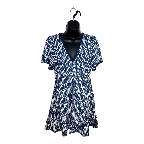 Urban Outfitters Dresses & Skirts - Urban Outfitters Blue Polka Dot Mini Flutter Lace Up Dress Size Medium